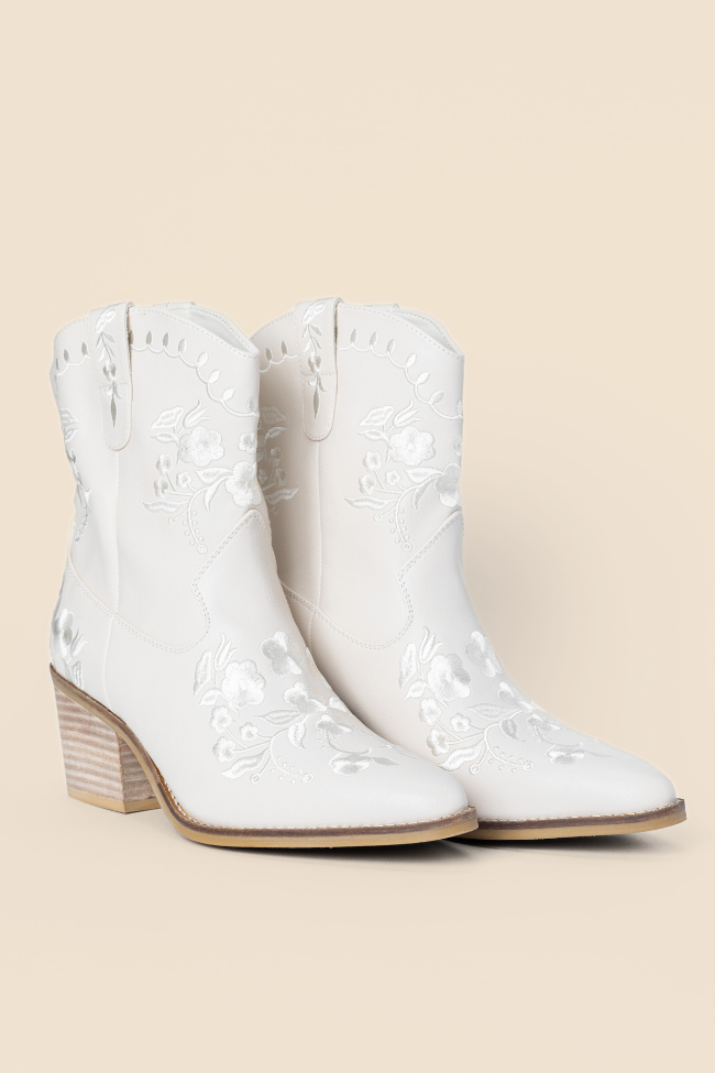 Calico Ivory Floral Booties SALE-Sunny Prom