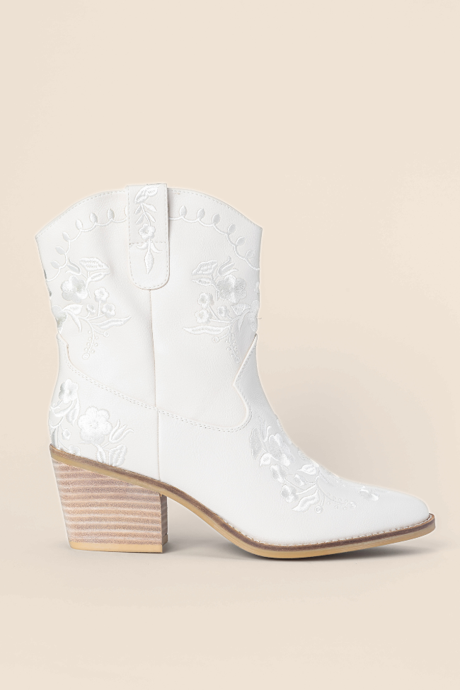 Calico Ivory Floral Booties SALE-Sunny Prom