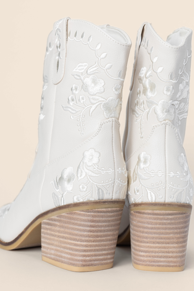 Calico Ivory Floral Booties SALE-Sunny Prom