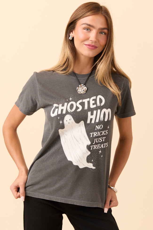 Ghosted Him Dark Grey Graphic Tee SALE-Sunny Prom