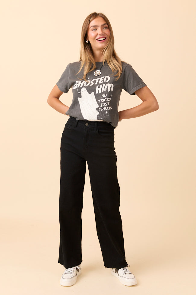 Ghosted Him Dark Grey Graphic Tee SALE-Sunny Prom
