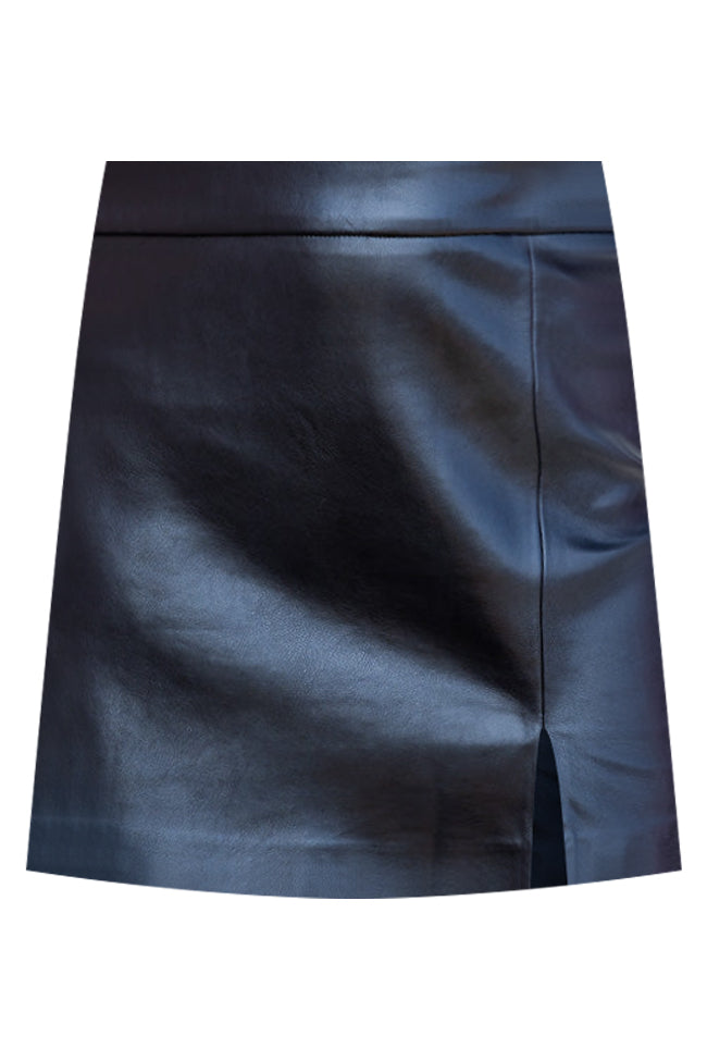 Wish I Could Go Back Black Faux Leather Mini Skirt FINAL SALE-Sunny Prom