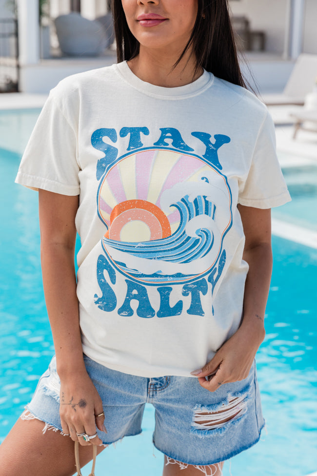 Stay Salty Soft Ivory Graphic Tee SALE-Sunny Prom