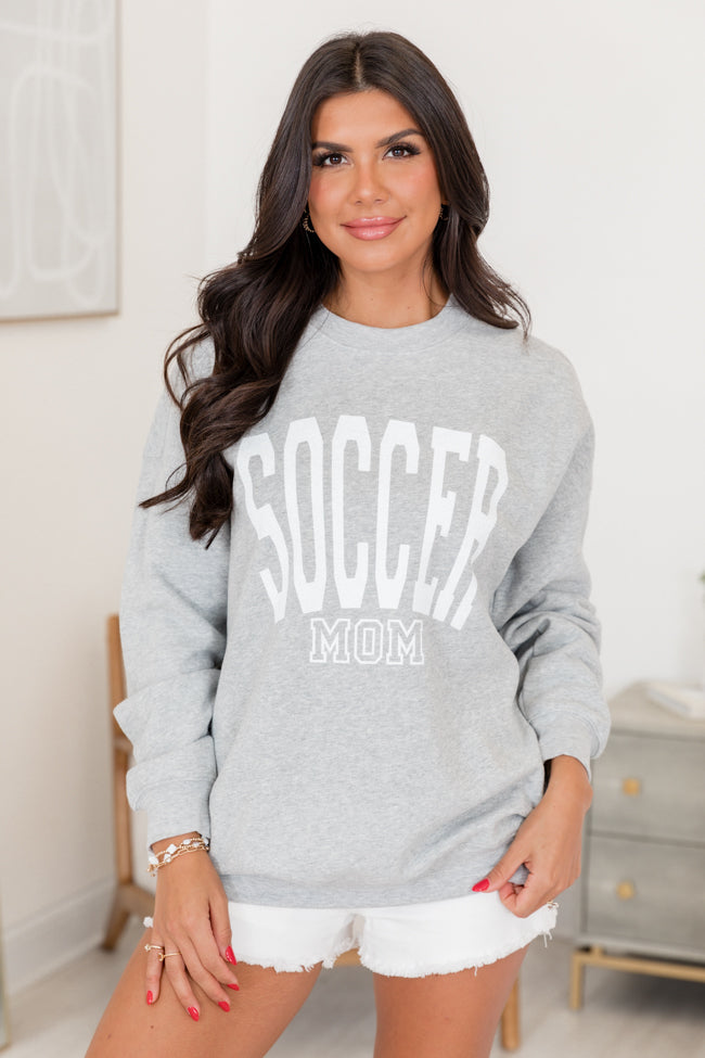 Soccer Mom Block Light Grey Graphic Sweatshirt SALE-Sunny Prom