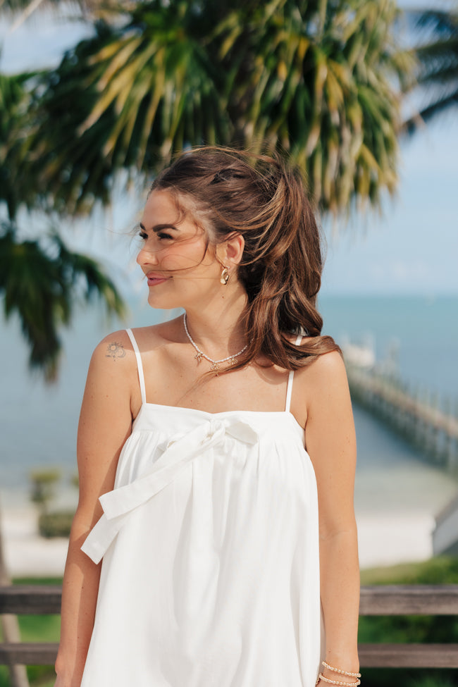 Saltwater Soul Ivory Lattice Mini Dress FINAL SALE-Sunny Prom