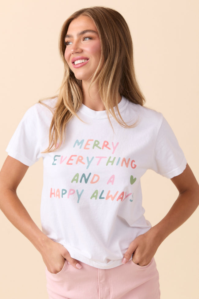 Merry Everything White Graphic Tee SALE-Sunny Prom