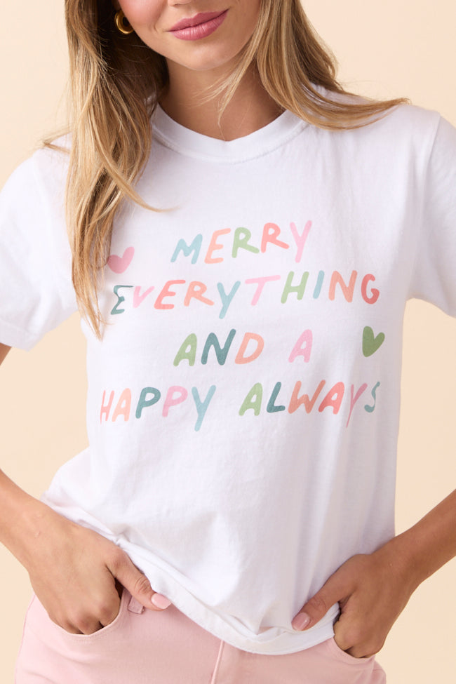 Merry Everything White Graphic Tee SALE-Sunny Prom