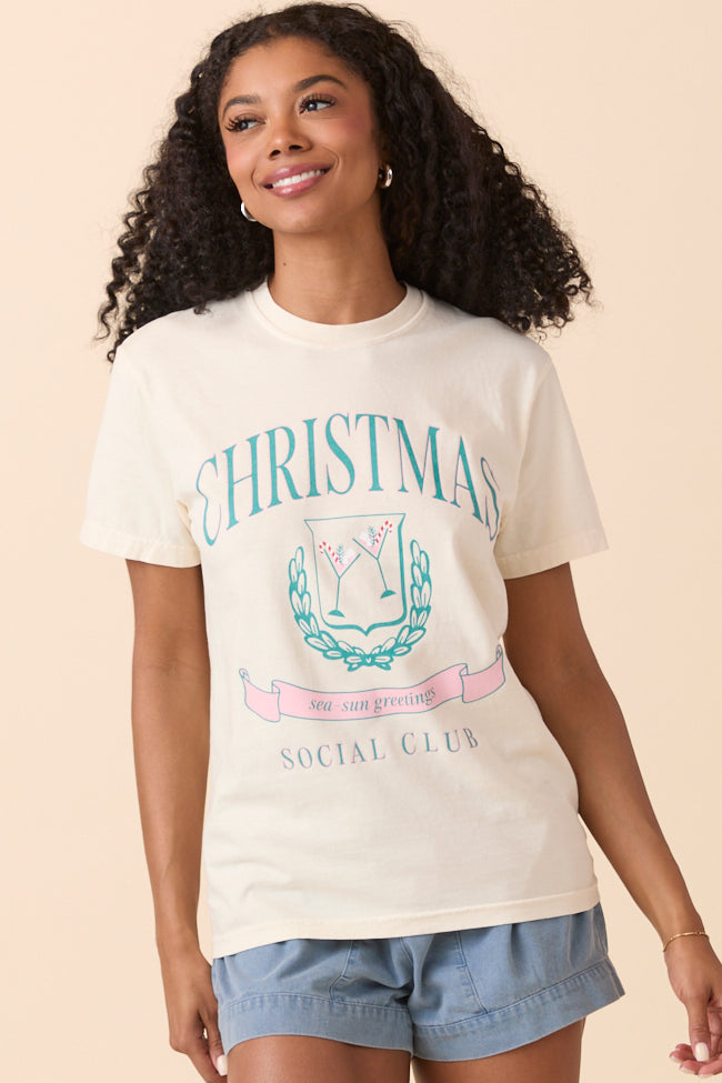 Christmas Social Club Ivory Graphic Tee SALE-Sunny Prom