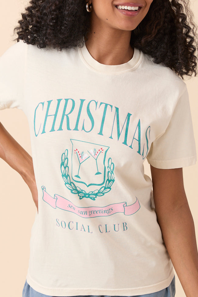Christmas Social Club Ivory Graphic Tee SALE-Sunny Prom