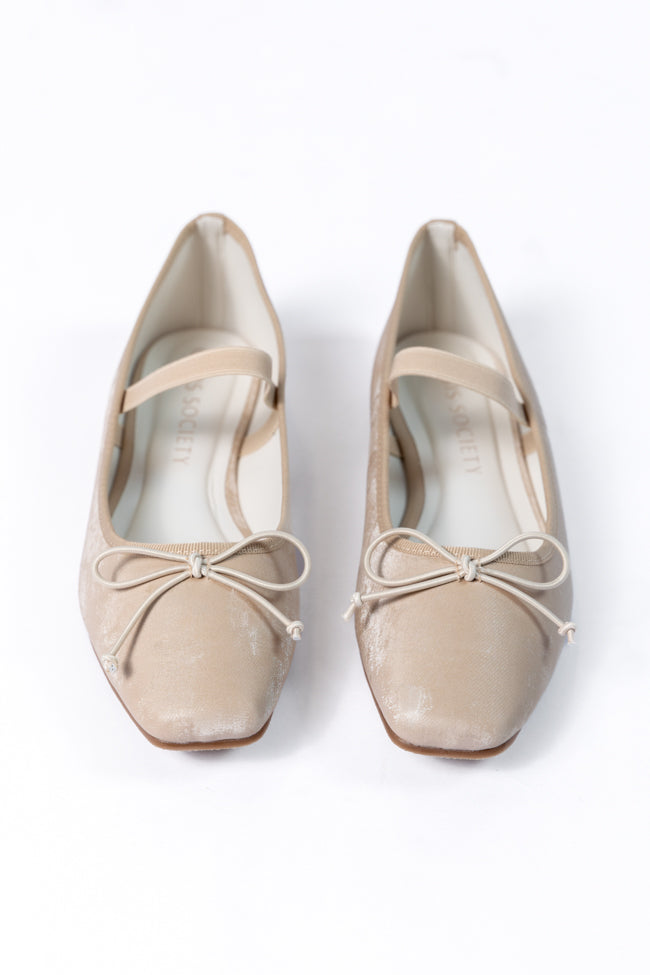 Brayden Beige Ballet Flats SALE-Sunny Prom