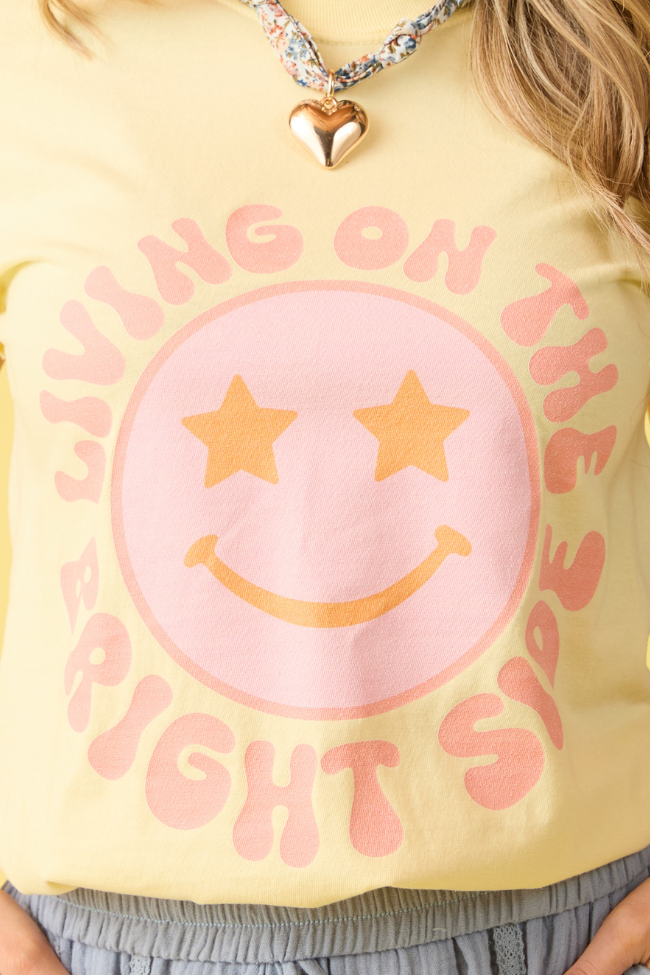 Living On The Bright Side Yellow Graphic Tee SALE-Sunny Prom