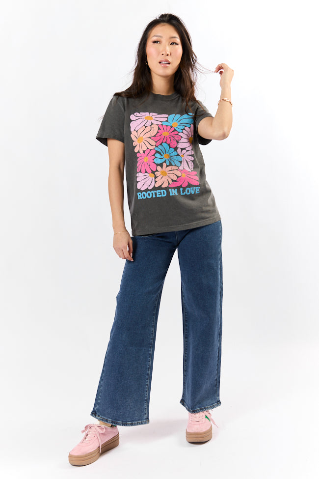 Rooted In Love Dark Grey Graphic Tee SALE-Sunny Prom