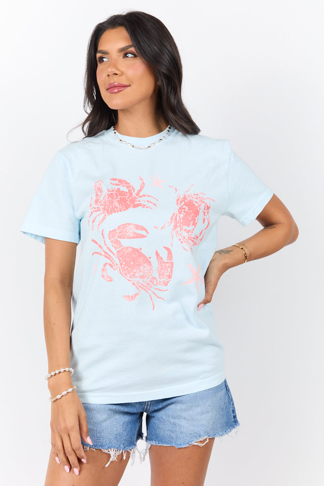 Crabby Light Blue Graphic Tee SALE-Sunny Prom