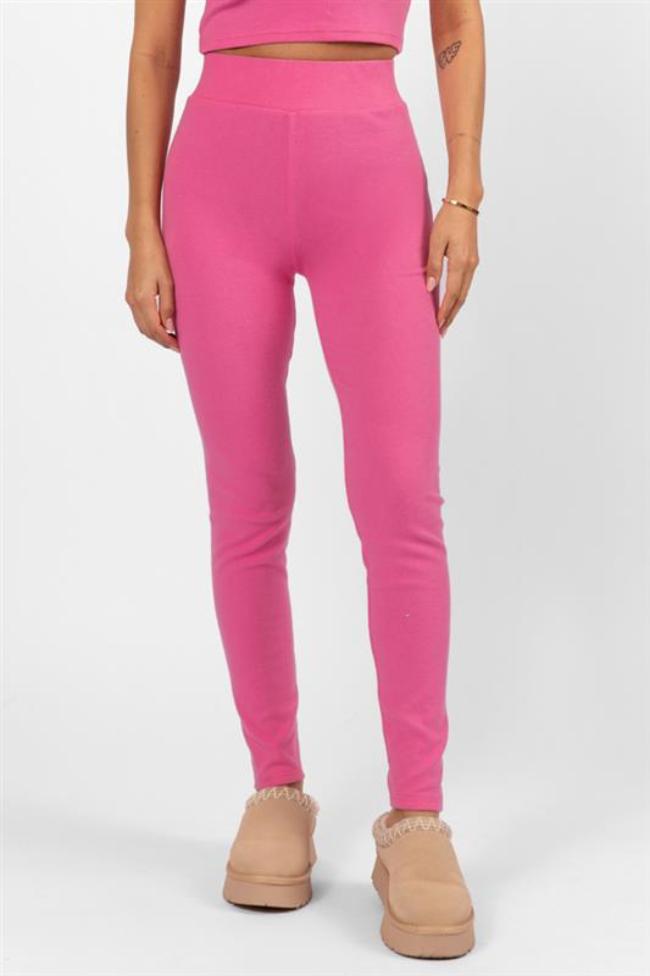 Outta Sight Pink Brushed Rib Leggings FINAL SALE-Sunny Prom