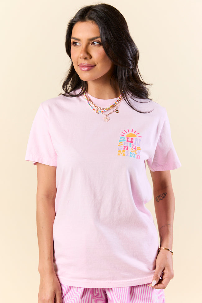 Sunshine On My Mind Light Pink Graphic Tee SALE-Sunny Prom