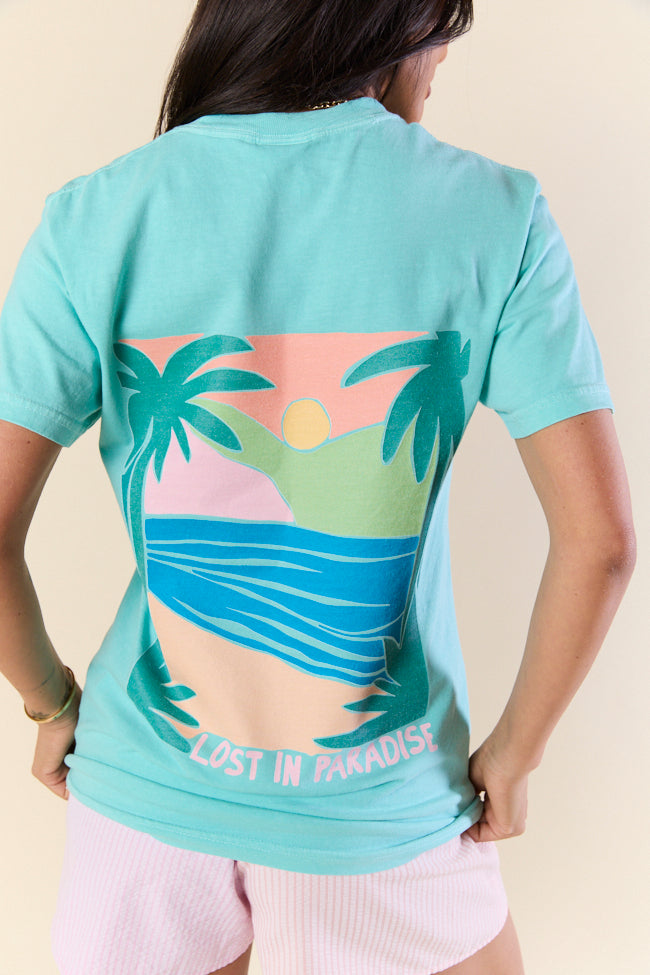 Lost In Paradise Mint Graphic Tee SALE-Sunny Prom