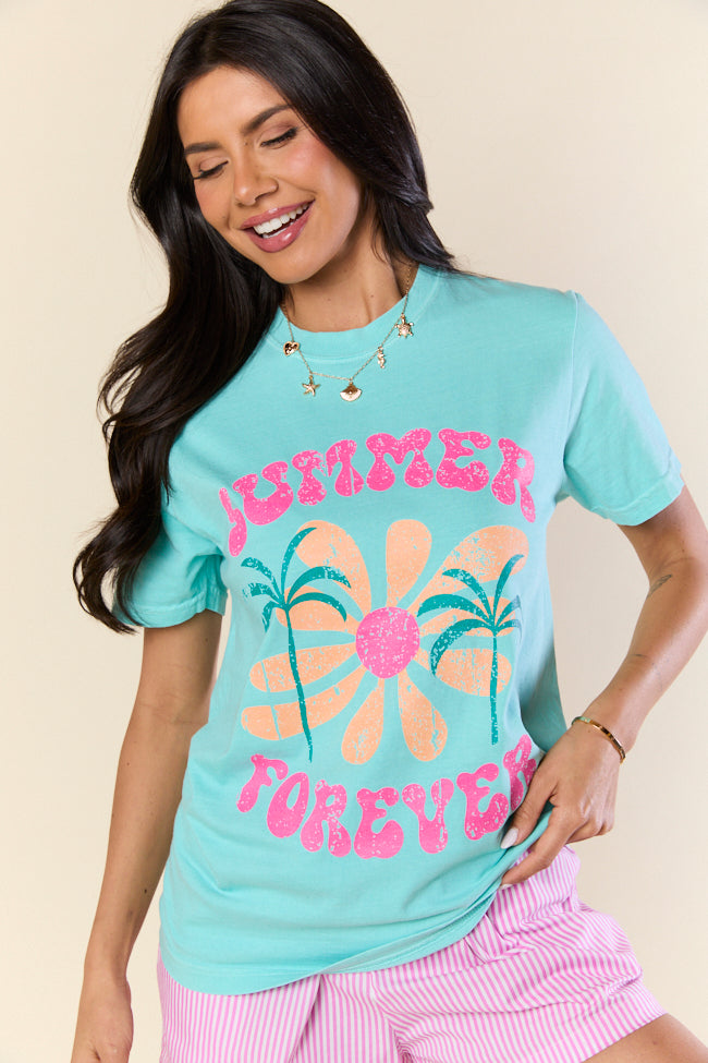 Summer Forever Mint Graphic Tee SALE-Sunny Prom