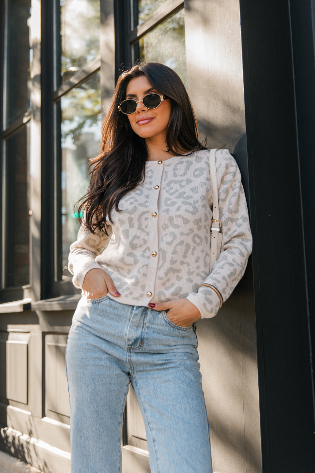Dream Big Taupe Leopard Cardigan FINAL SALE-Sunny Prom