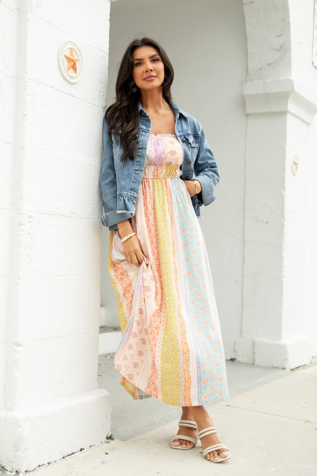 Lovingly Yours Multi Patchwork Print Midi Dress-Sunny Prom