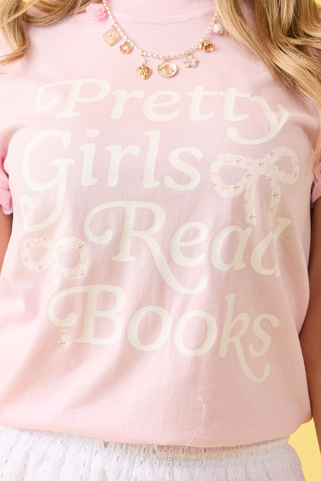 Pretty Girls Read Books Light Pink Graphic Tee SALE-Sunny Prom