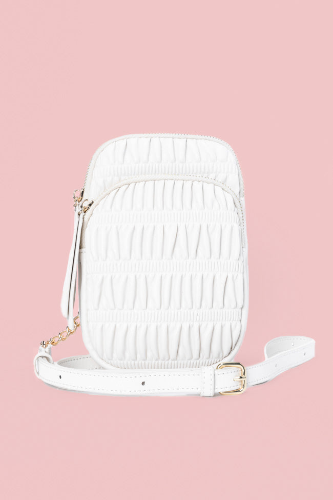 Ivory Ruched Crossbody Purse SALE-Sunny Prom