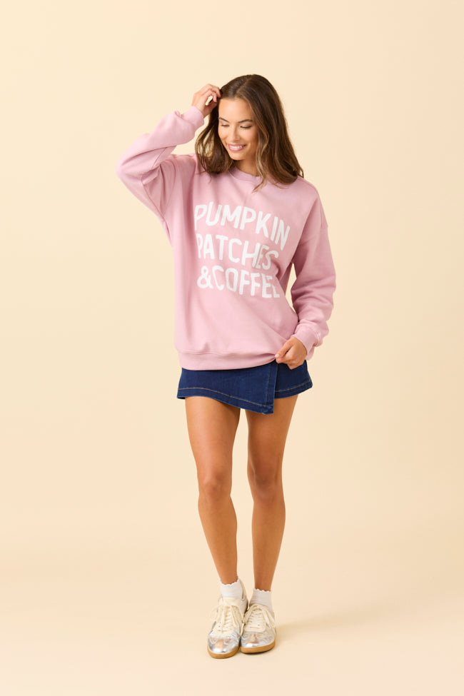 Pumpkin Patches & Coffee Mauve Graphic Sweatshirt SALE-Sunny Prom