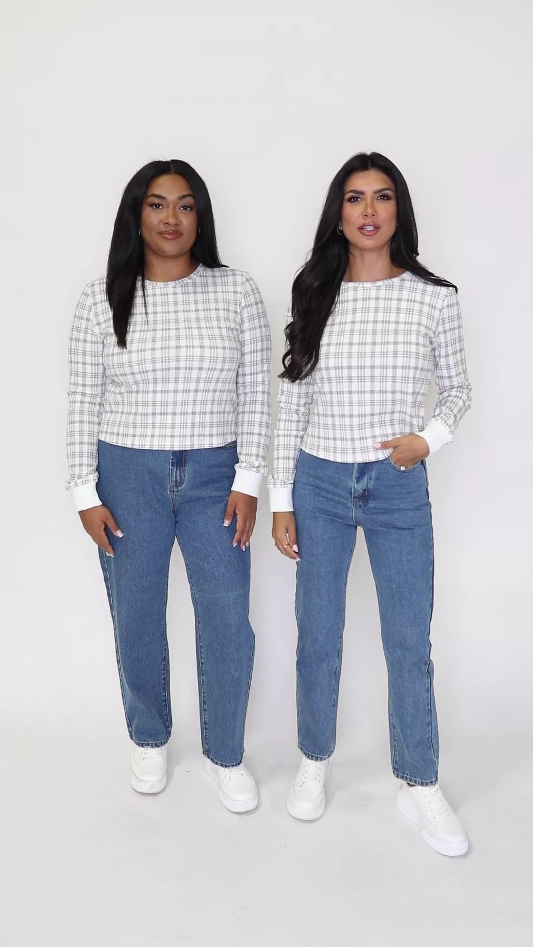 Layers Of Love In Plaid To Be Here Waffle Layering Top FINAL SALE-Sunny Prom