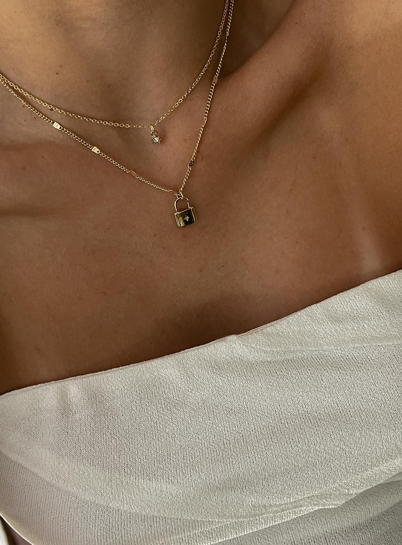 Santino Lock Necklace Pack Gold-Oh Mollys