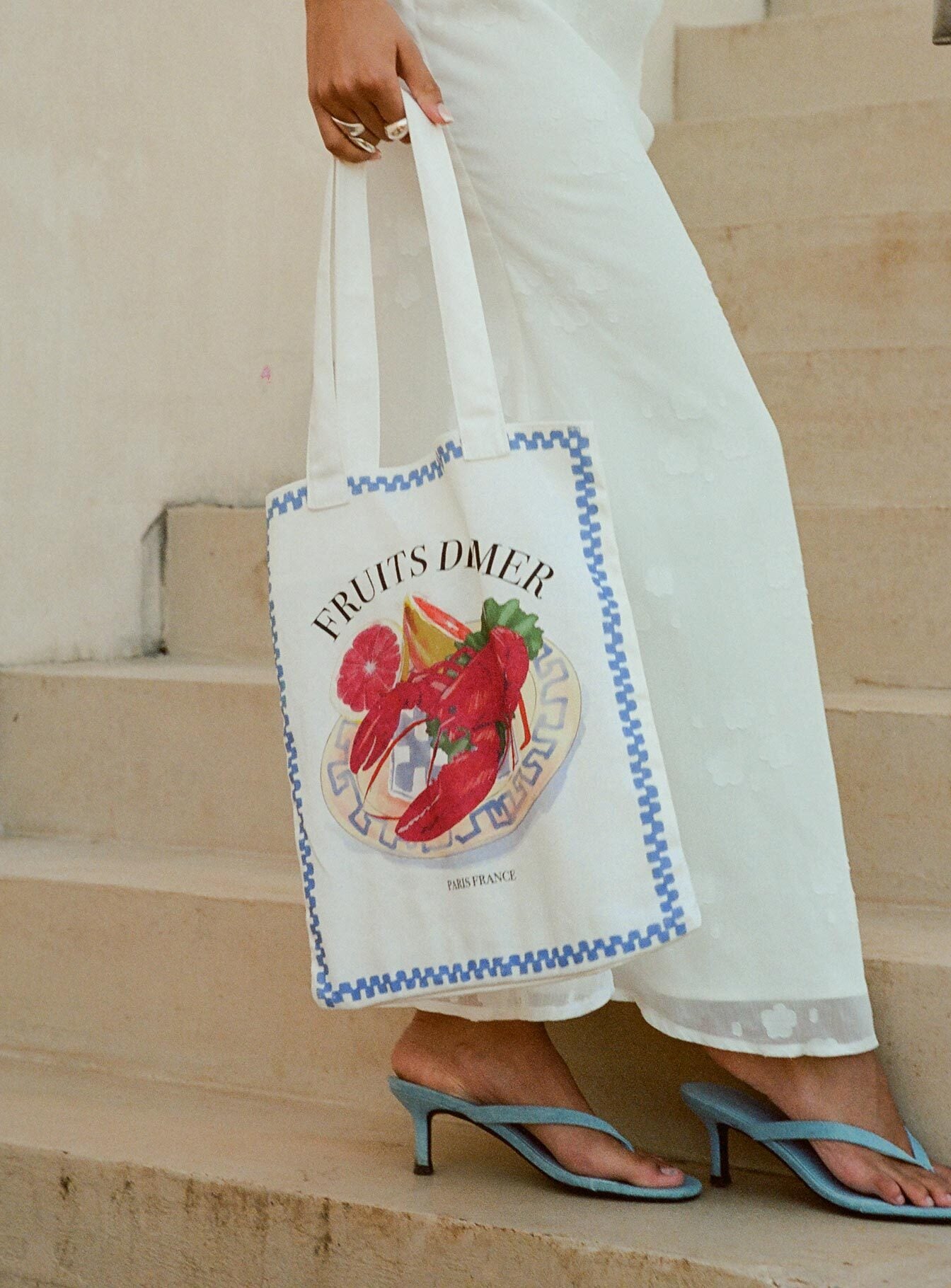 Lobster Larry Tote Bag White-Oh Mollys