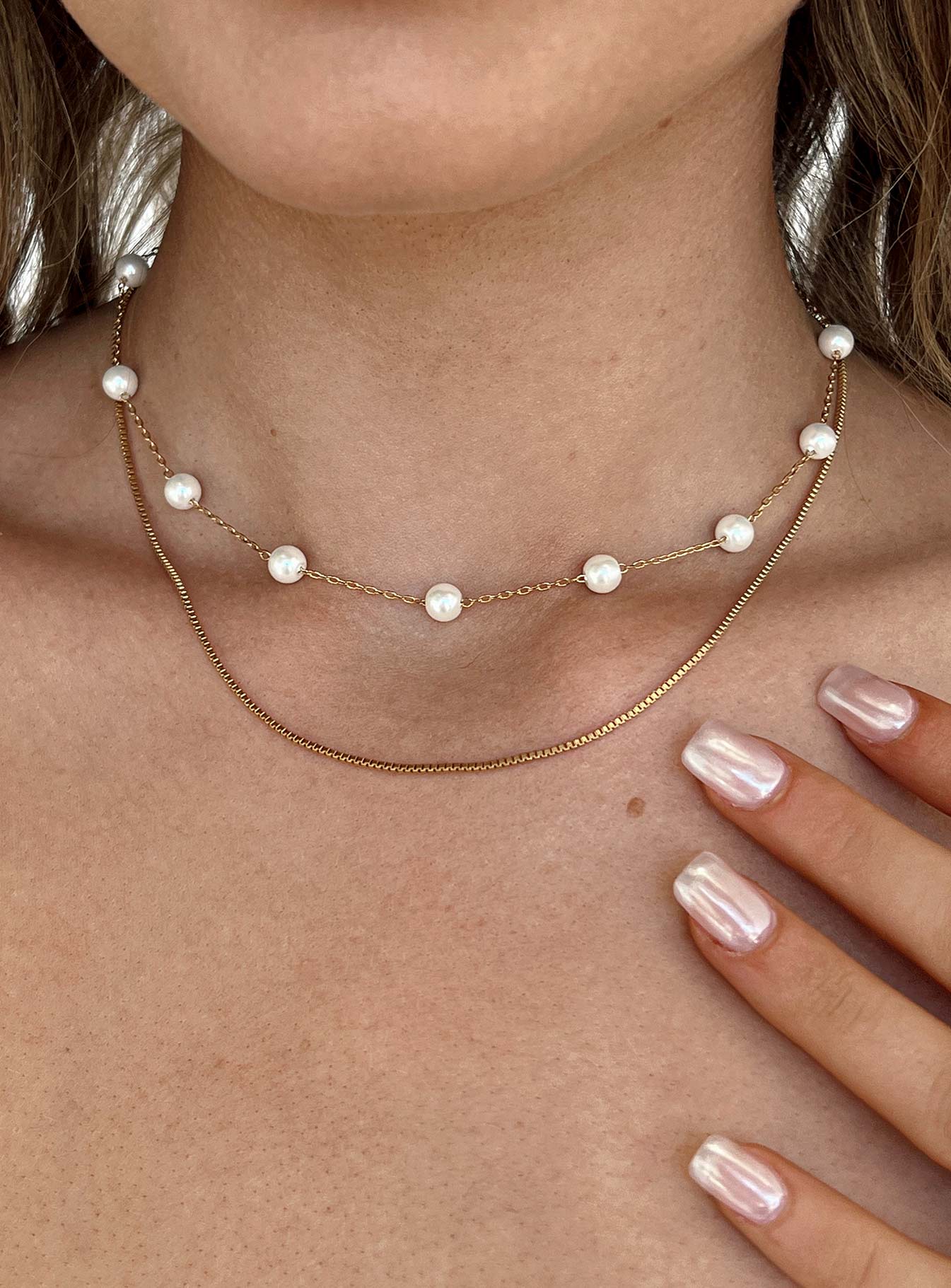 Leska Gold Plated Necklace Set-Oh Mollys