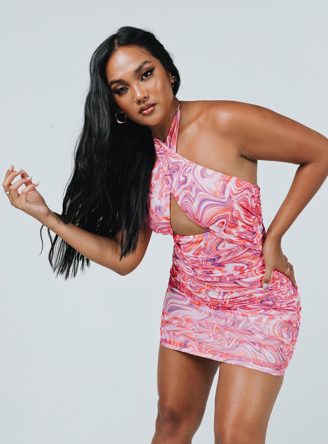 Christoph Mini Dress Pink-Oh Mollys
