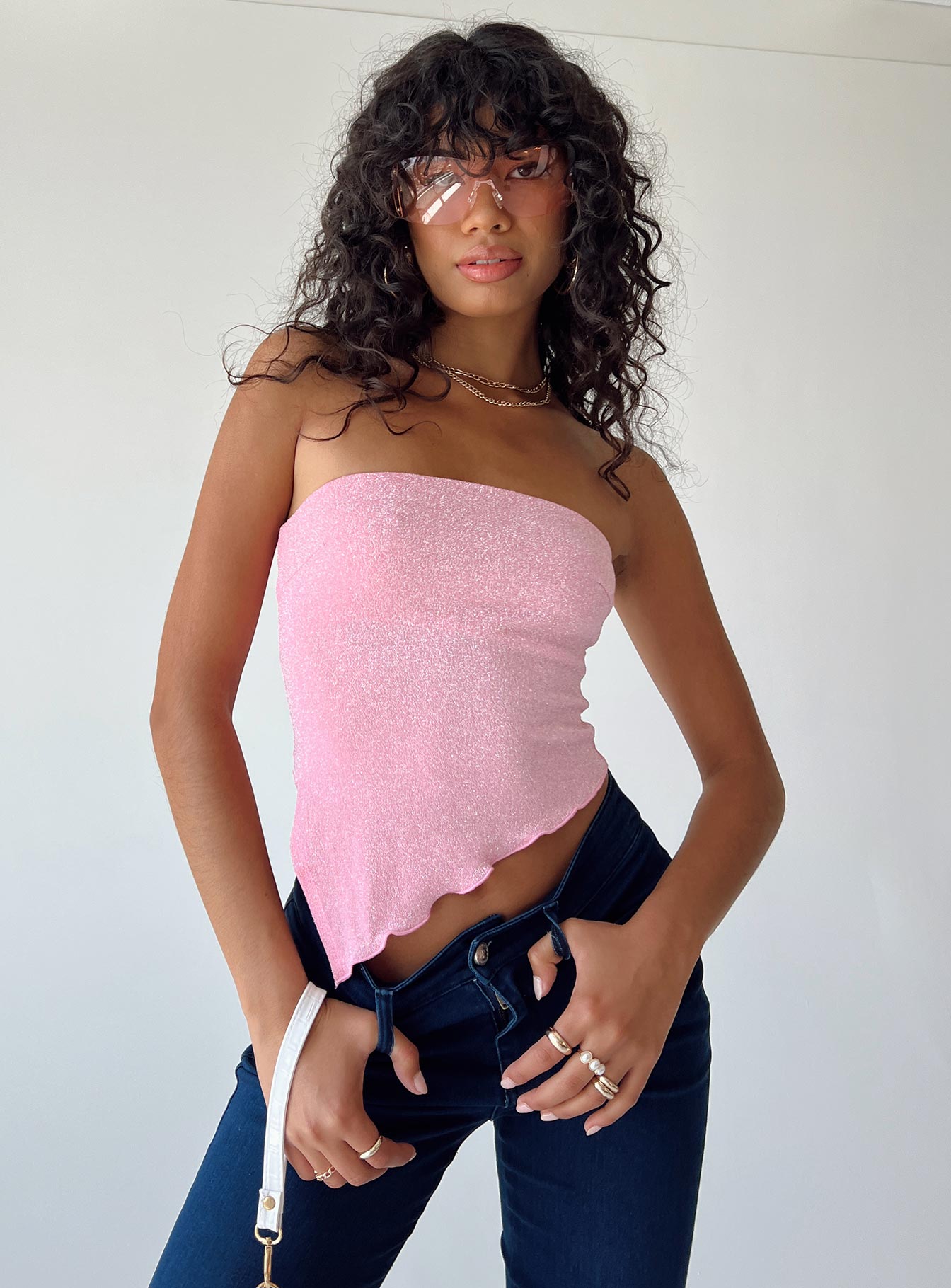 Carrow Strapless Top Pink-Oh Mollys