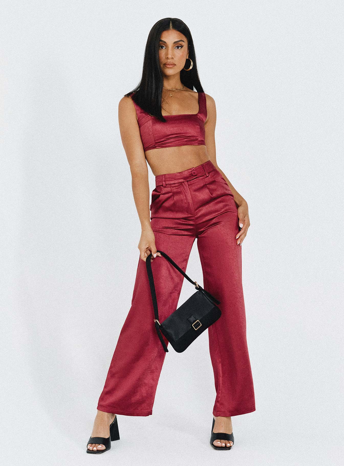 Huxley Satin Set Burgundy-Oh Mollys