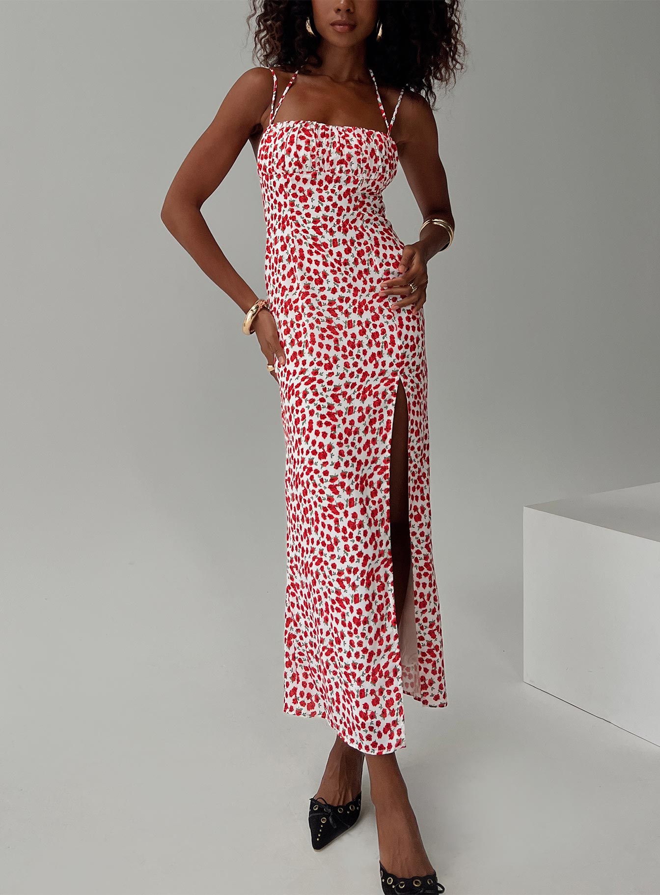 Kish Maxi Dress Red Floral-Oh Mollys