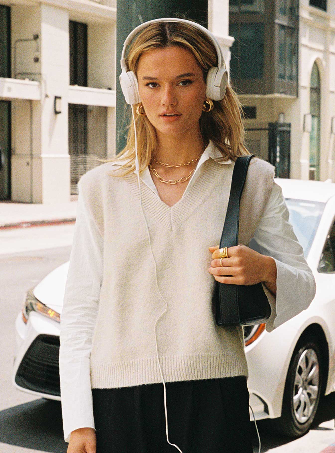 Lexie Sweater Vest Cream-Oh Mollys