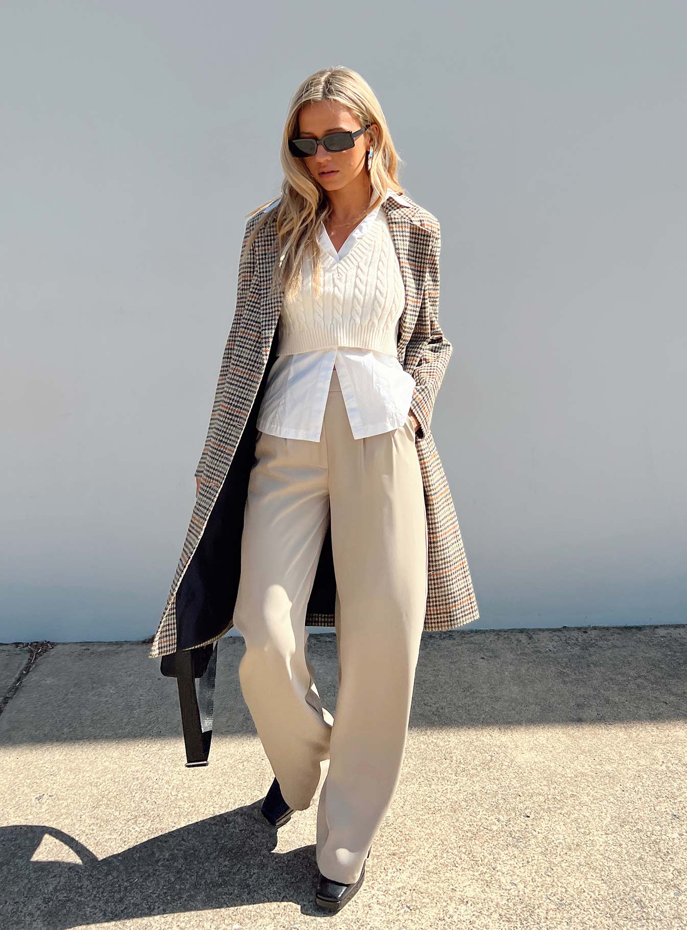 Ropele Plaid Coat Brown/Check-Oh Mollys