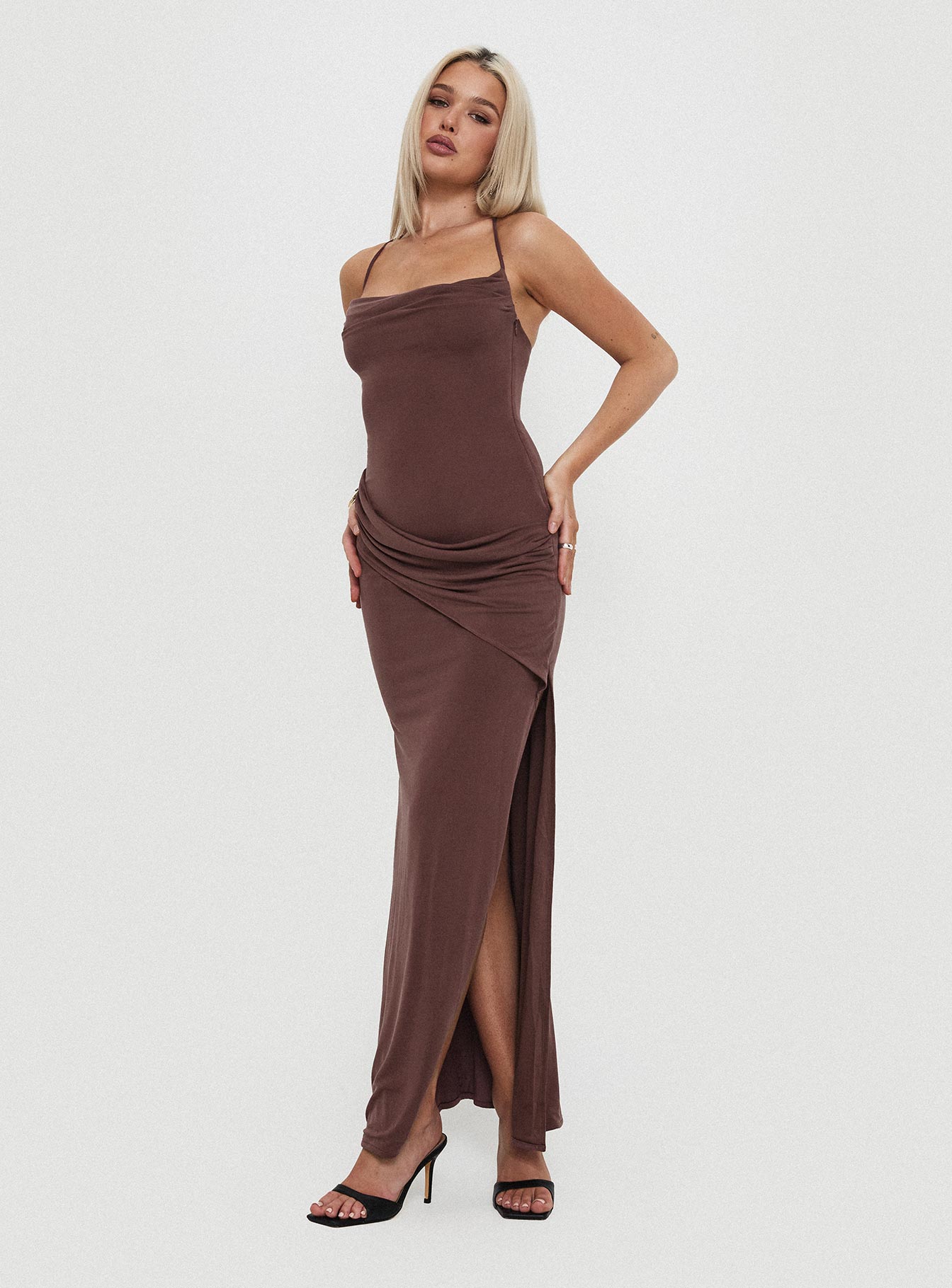 Marchesi Maxi Dress Chocolate-Oh Mollys