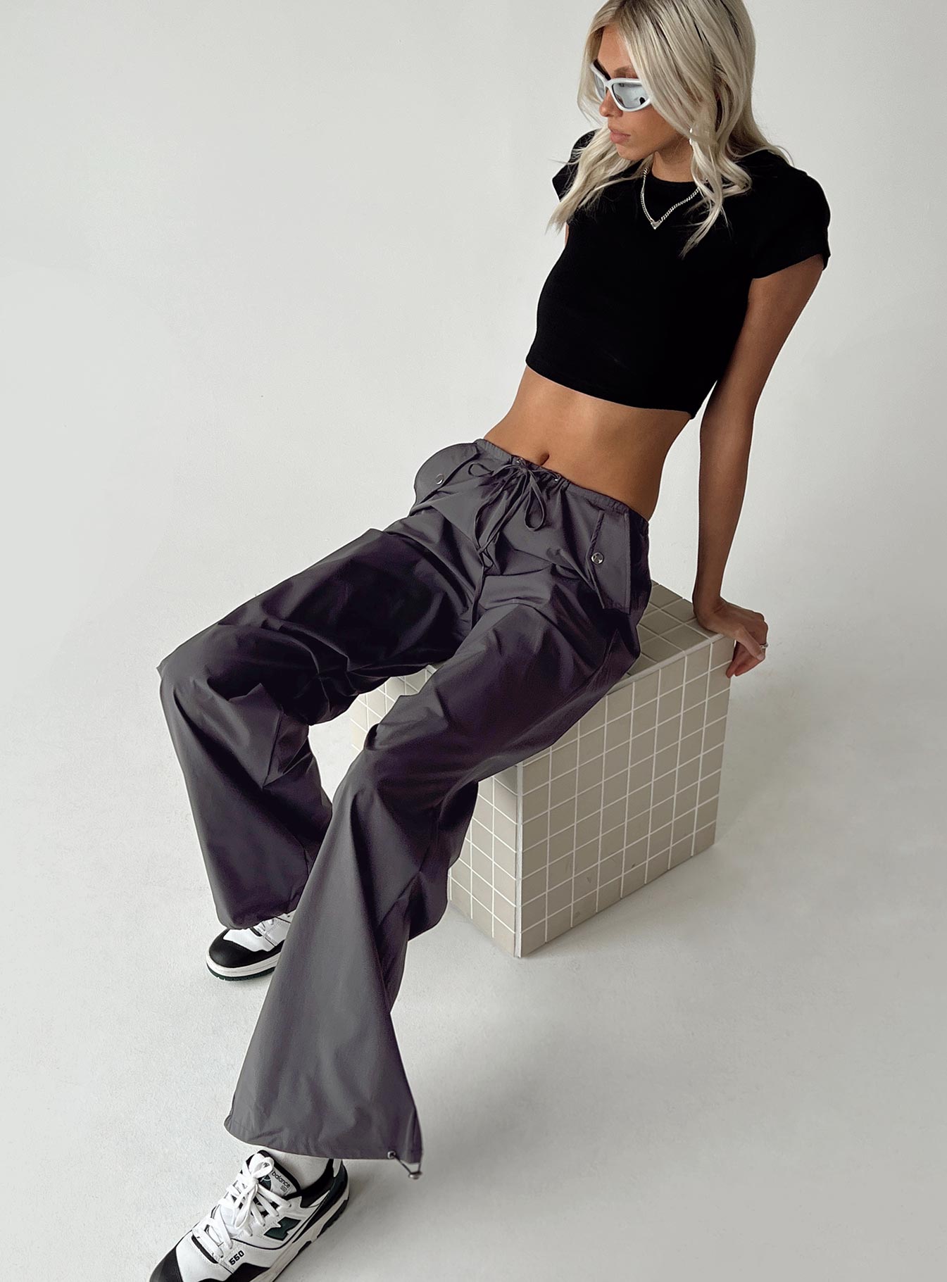 Snow Parachute Pants Slate Tall-Oh Mollys