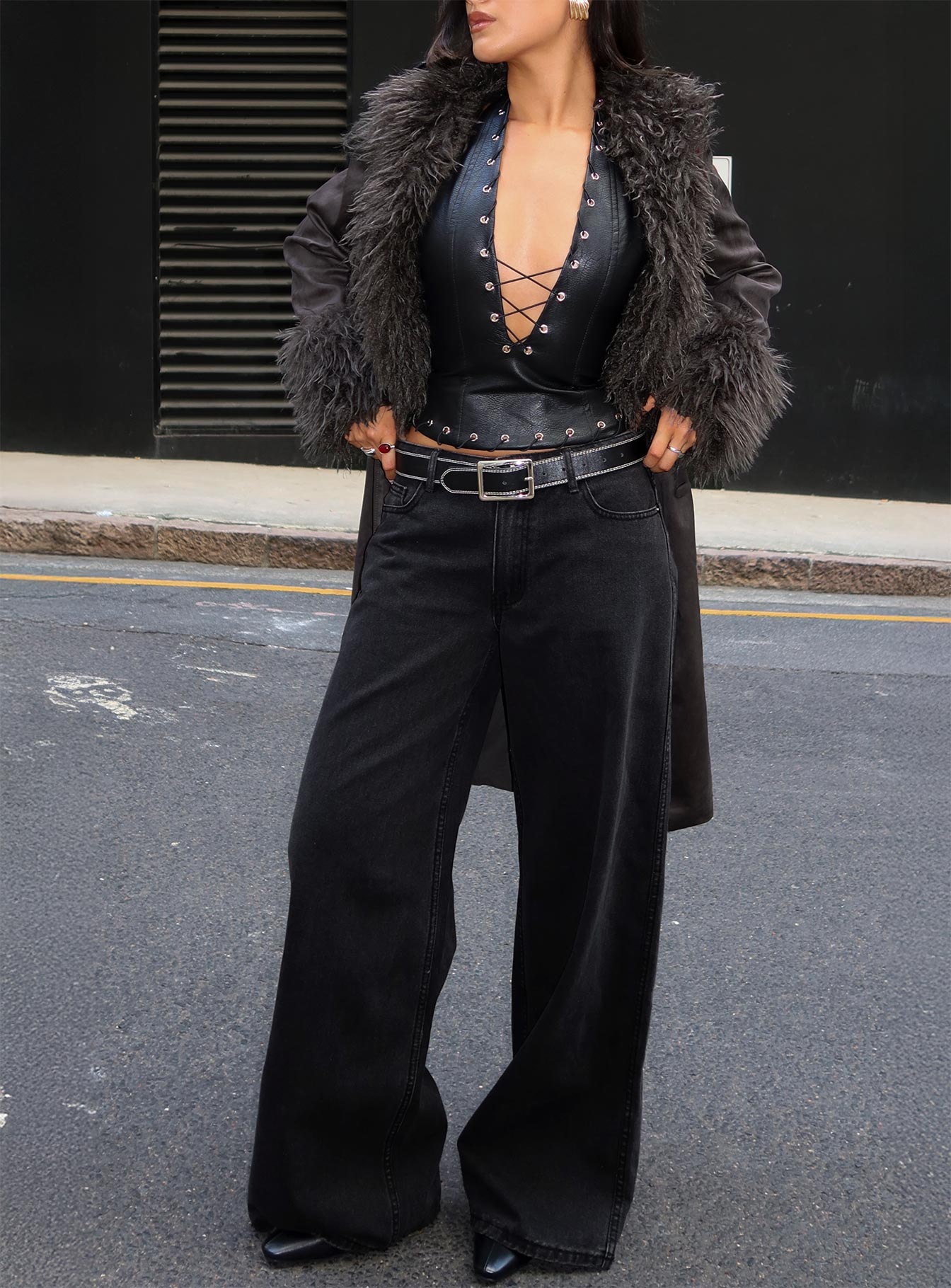 Ramos Low Rise Denim Jeans Washed Black-Oh Mollys