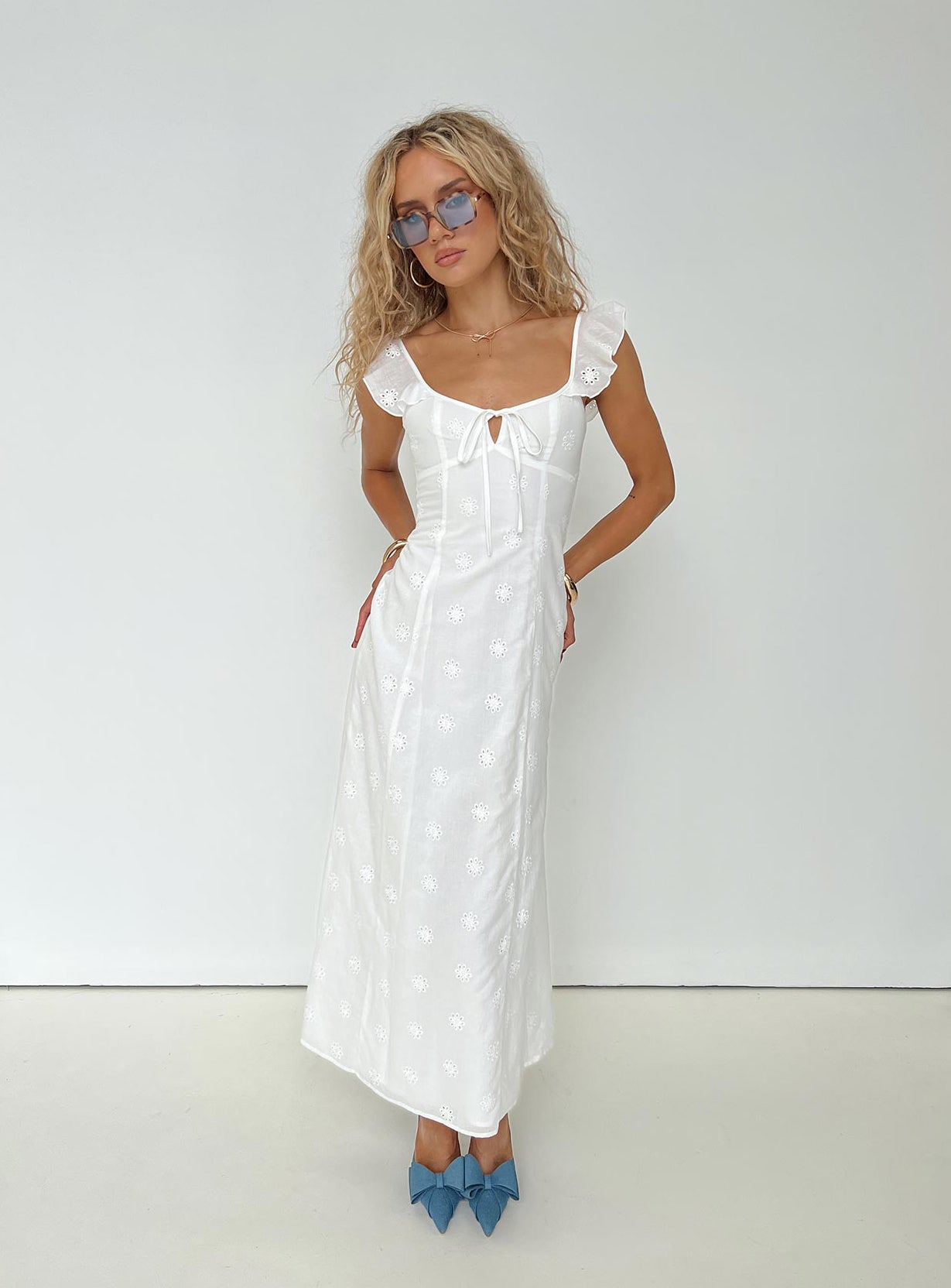 Lombardi Maxi Dress White-Oh Mollys