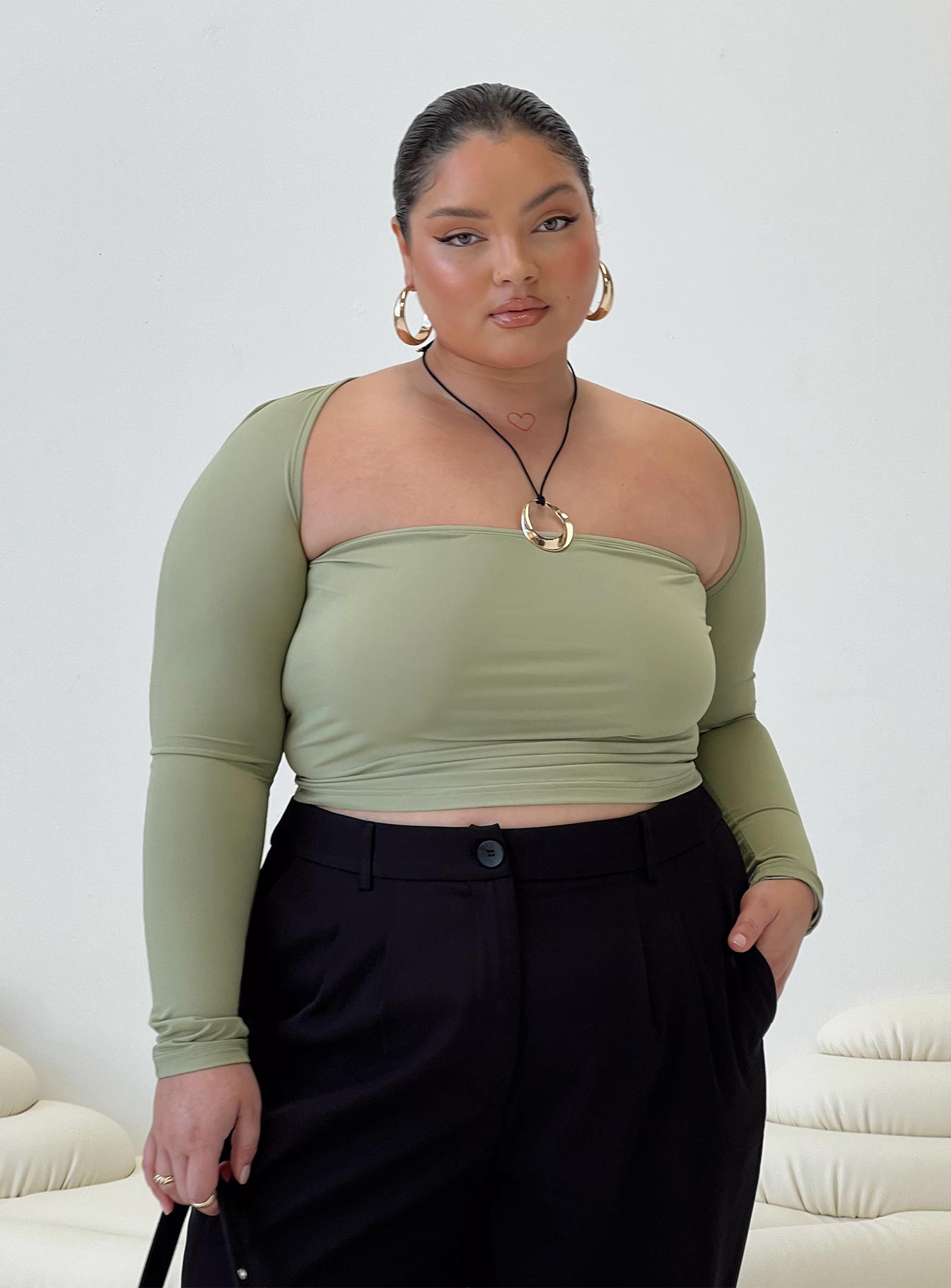 Moran Two Piece Bolero Top Sage Curve-Oh Mollys