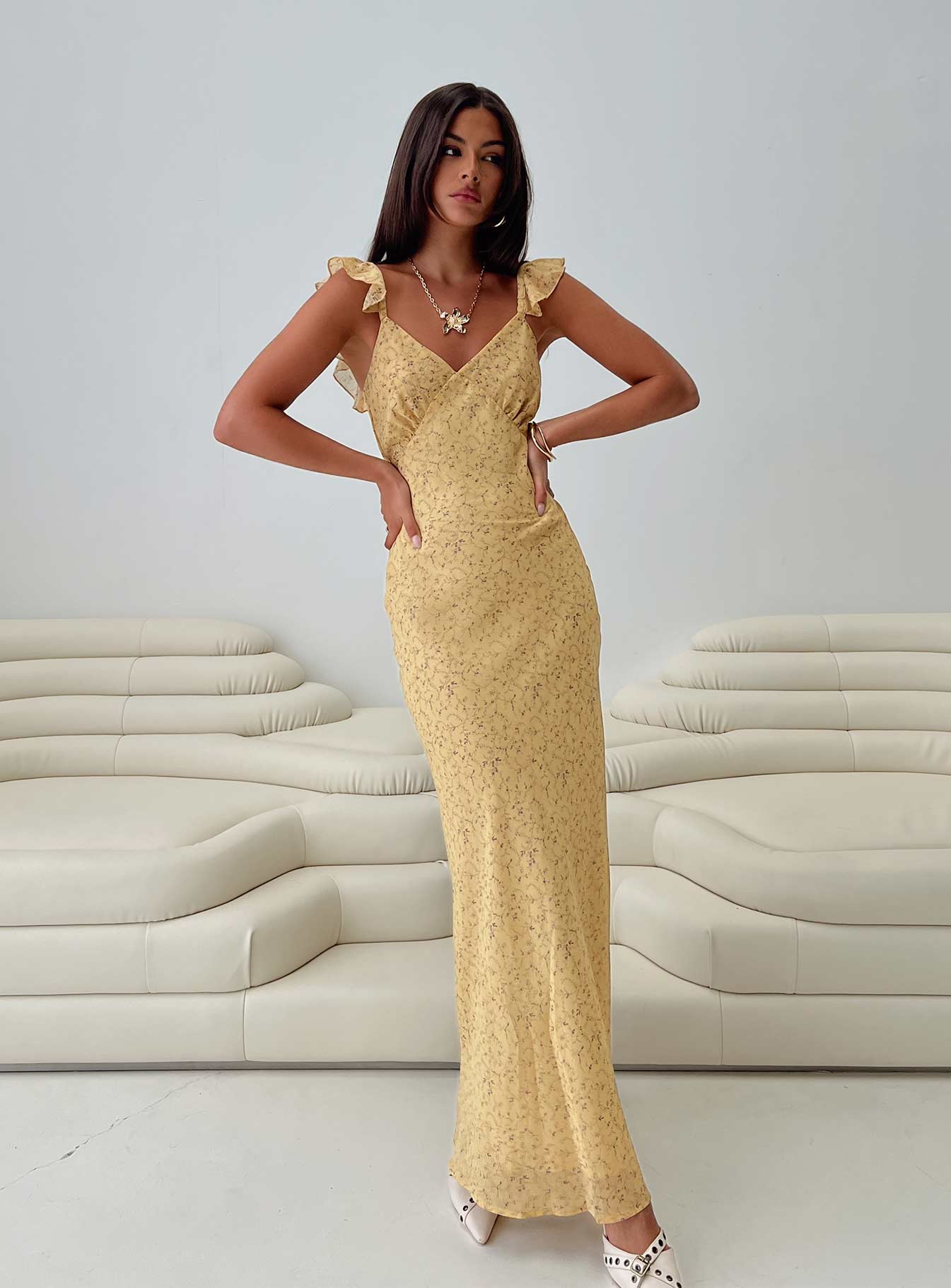 Dearlie Frill Maxi Dress Multi-Oh Mollys