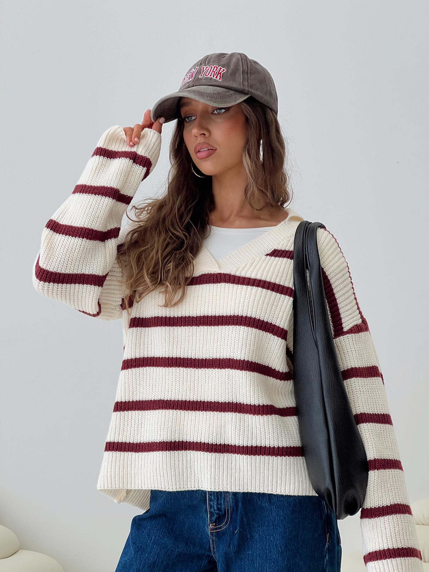 Forte Knit Sweater Red / Cream-Oh Mollys