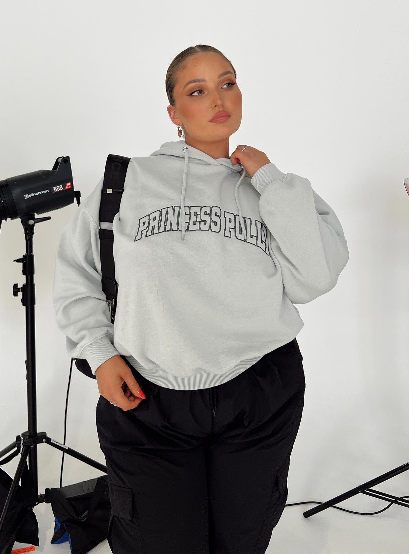 Oh Mollys Hooded Sweatshirt Collegiate Text Grey / Green Curve-Oh Mollys