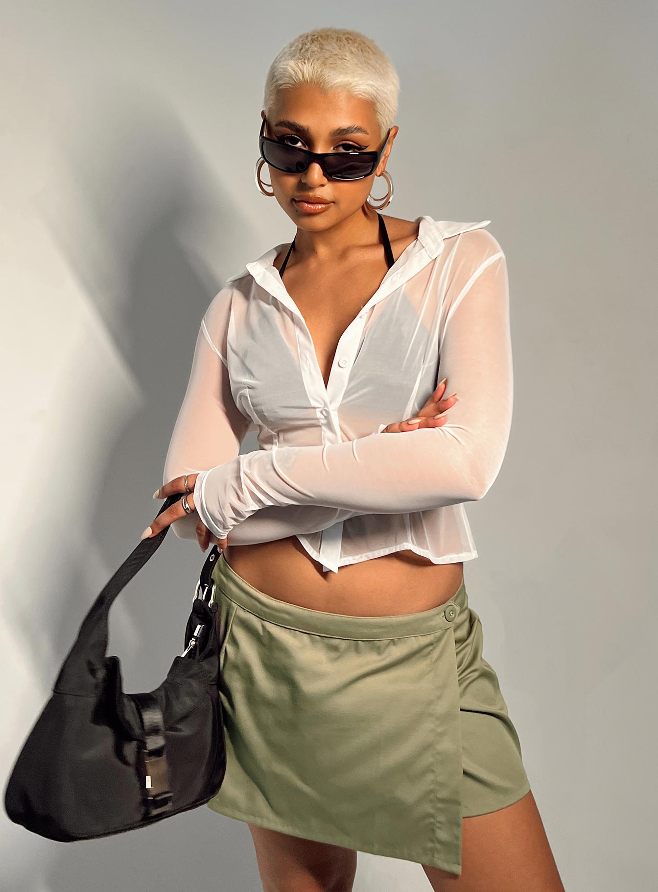 Motel Zephyr Skirt Taupe-Oh Mollys