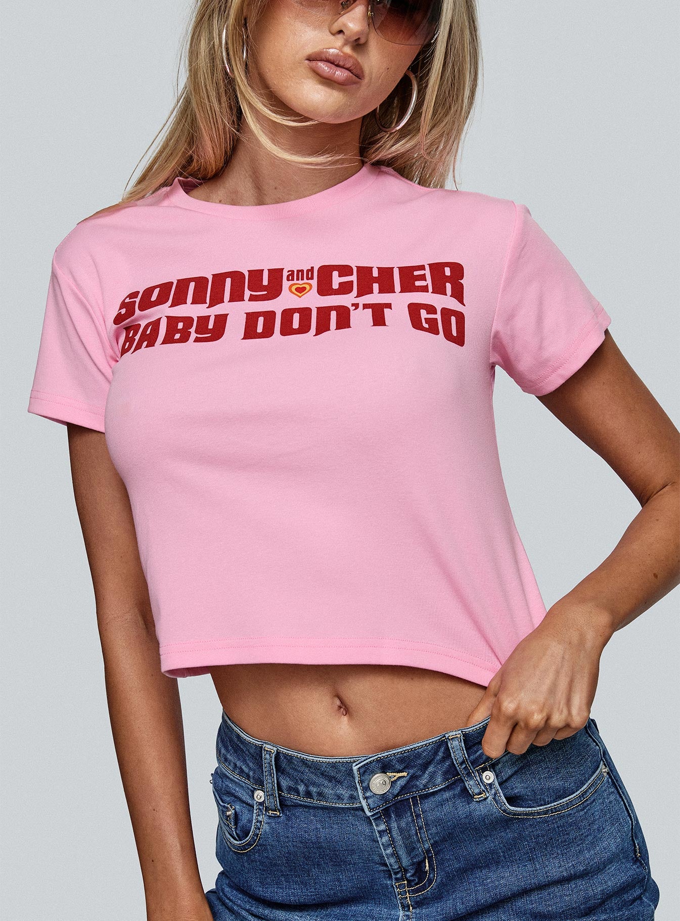 Sonny And Cher Vintage Graphic Top Pink-Oh Mollys