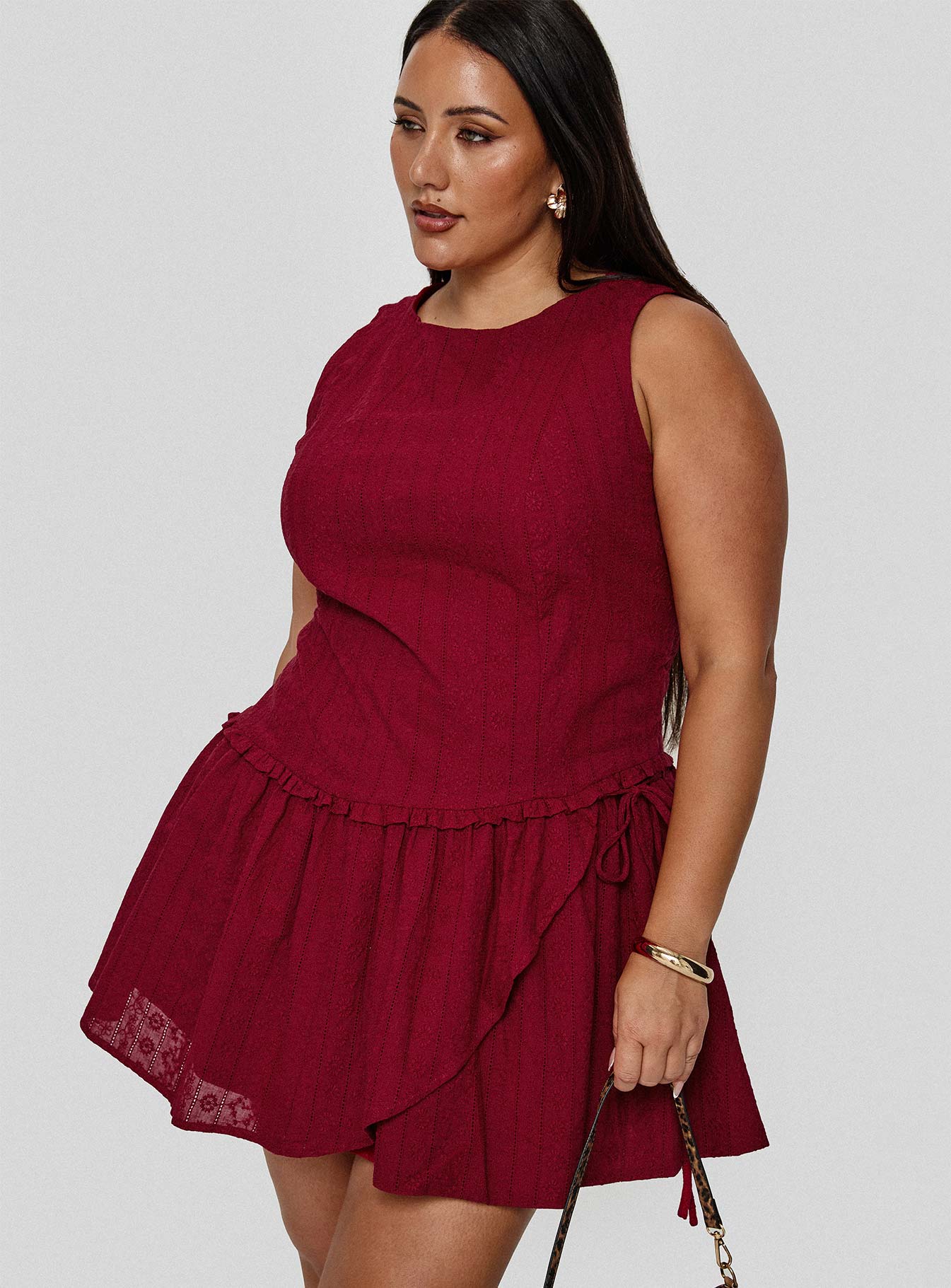 Cosie Mini Dress Red Curve-Oh Mollys