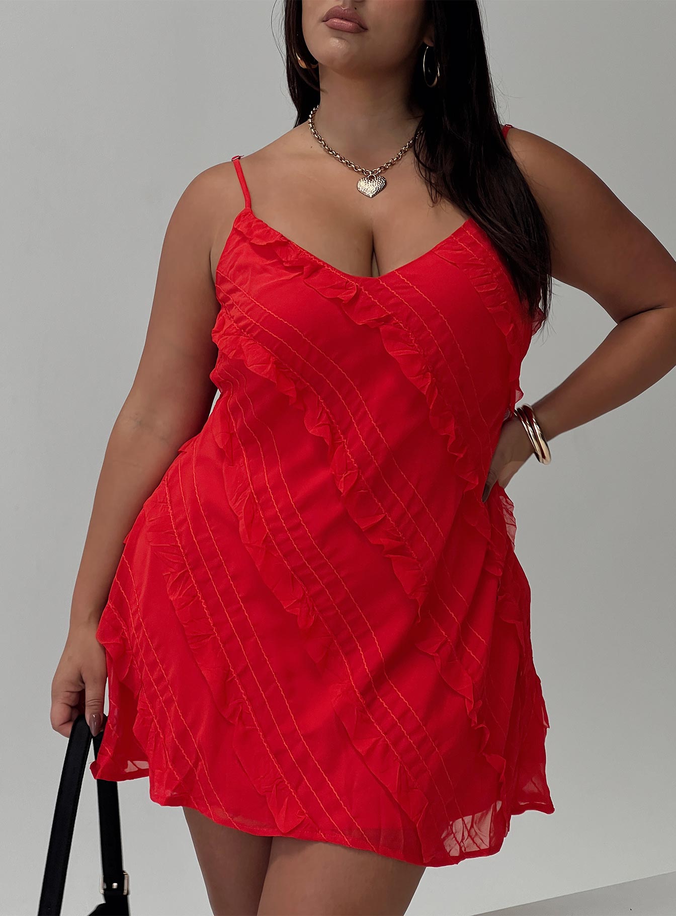 Lars Mini Dress Red Curve-Oh Mollys