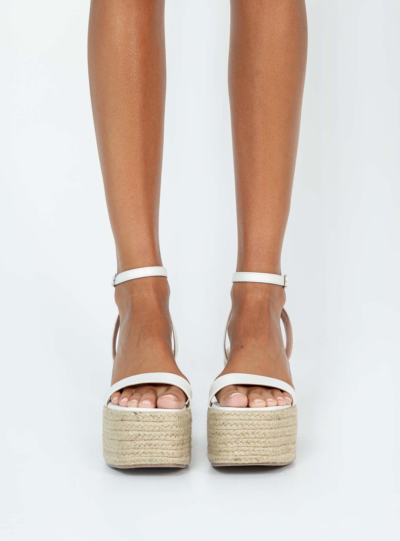 Gianni Espadrille Platform Heels White-Oh Mollys