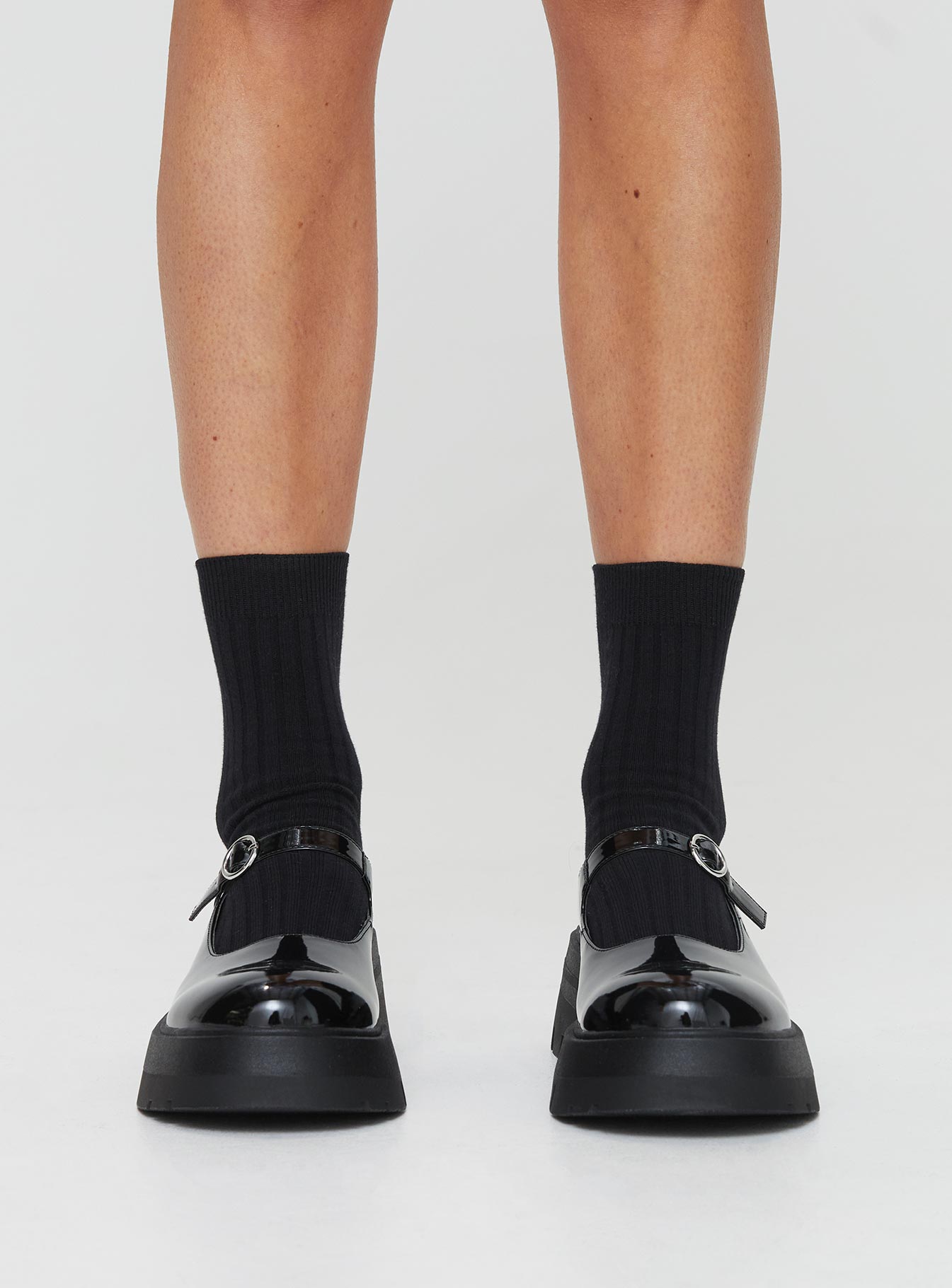 Ellie Mary Jane Heels Black Patent-Oh Mollys